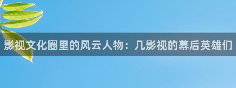通辽私人影院：影视文化圈里的风云人物：几影视的幕后英雄们